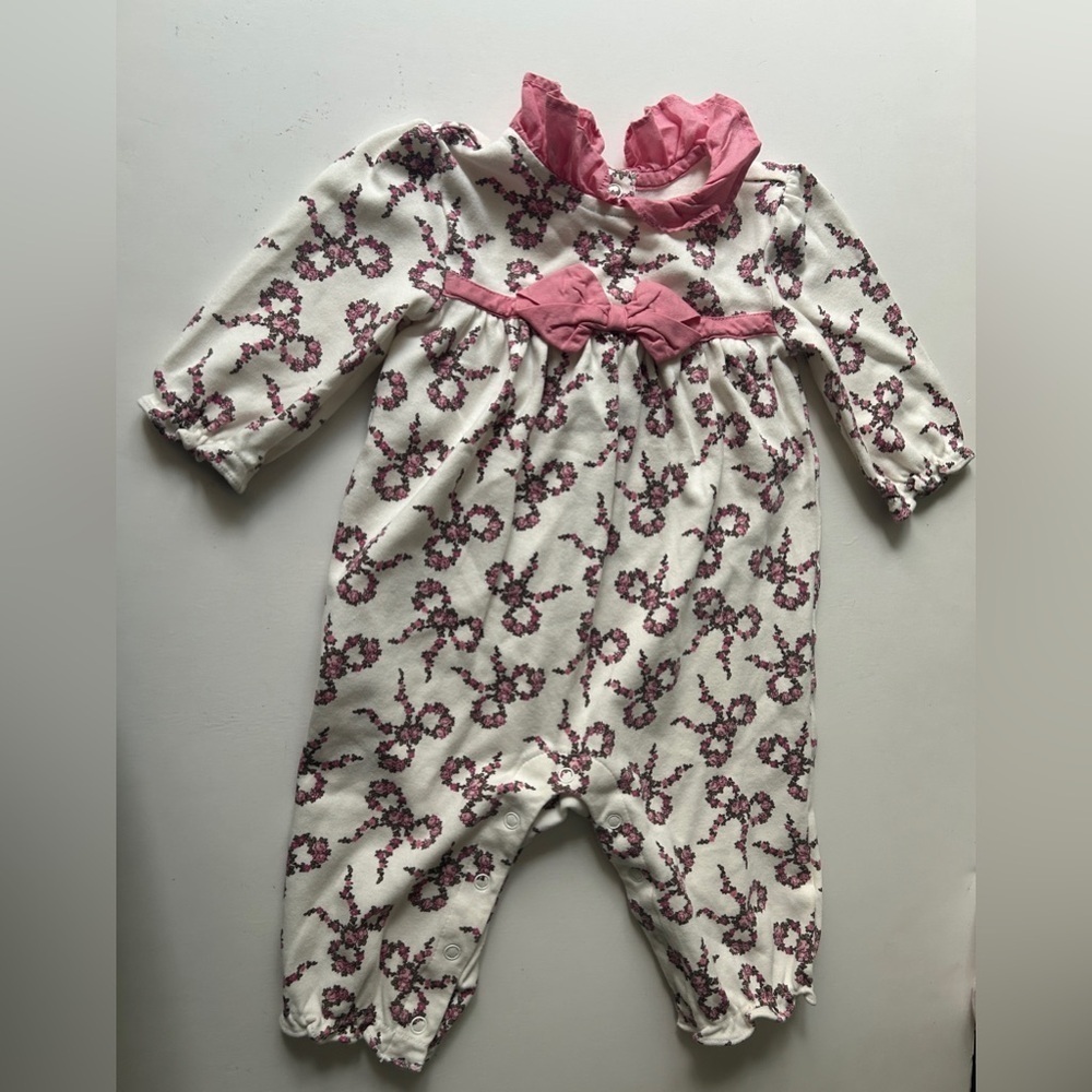 Janie & jack Baby romper size 3-6 months Bow Print